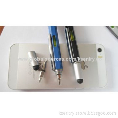 Double-end Screwdriver with Multifunctional Stylus Pen and Ballpoint Pen and Spirit Lever and Ruler